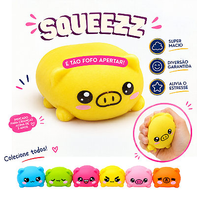 Squishy Squeez Animais Antiestresse Brinquedo de Apertar