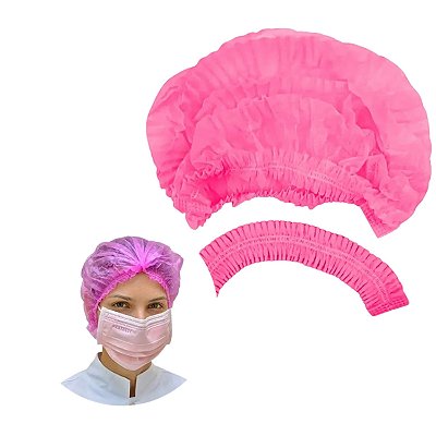 Pacote Touca Descartável rosa c/100 unidades