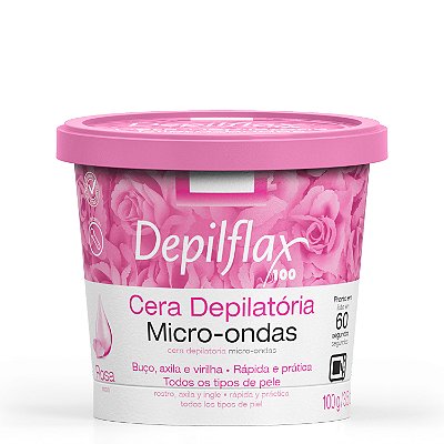 Cera de Micro-Ondas Depilflax Rosas 100g