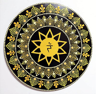Mandala em pontilhismo Chakra Plexo Solar