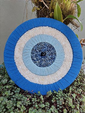 MANDALA OLHO GREGO COM PEDRAS BRASILEIRAS