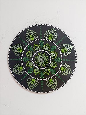 Mandala pontilhismo verde.