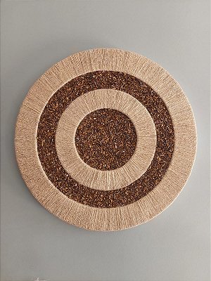 mandala Olho de Tigre 60 cm - juta e pedra natural