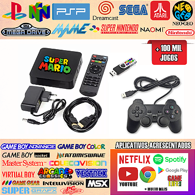 Video Game Retro 90 Mil Jogos 2 Controles com fio 64GB