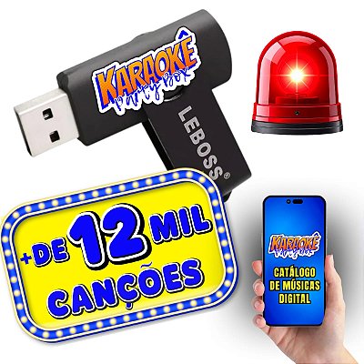Pendrive Cartão Memória SD +12 Mil Músicas Compatível Com Karaokê Party Box (Basta Plugar e Usar)