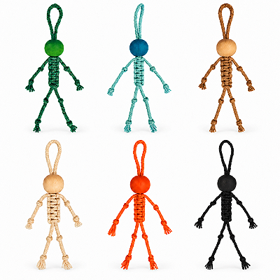 Kit 6 Esqueletos Pendentes Macramê Halloween