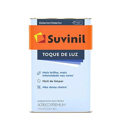 Tinta Acrílica Semibrilho Toque de Luz Premium Interior e Exterior Branco Neve 18 L Suvinil