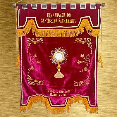 Estandarte Irmandade do Santíssimo Sacramento Luxo em Veludo