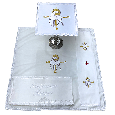 Conjunto de Alfaias Litúrgicas para Altar Bordado CG 1001