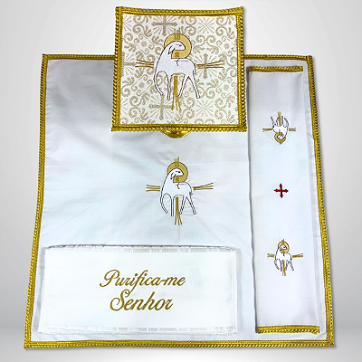 Conjunto de Alfaias Litúrgicas para Altar Bordado - CG 1001