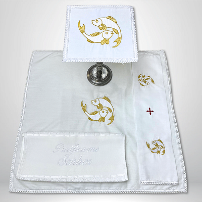 Conjunto de Alfaias Litúrgicas para Altar Bordado - CG 1006