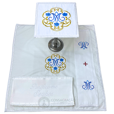 Conjunto de Alfaias Litúrgicas para Altar Bordado CG 1009