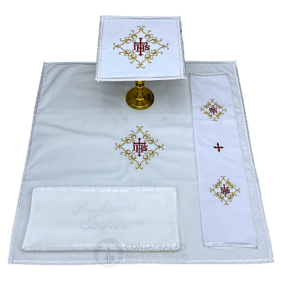 Conjunto de Alfaias Litúrgicas para Altar Bordado CG 1026
