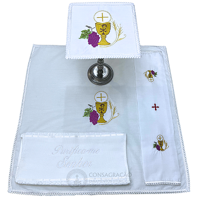 Conjunto de Alfaias Litúrgicas para Altar Bordado CG 1034