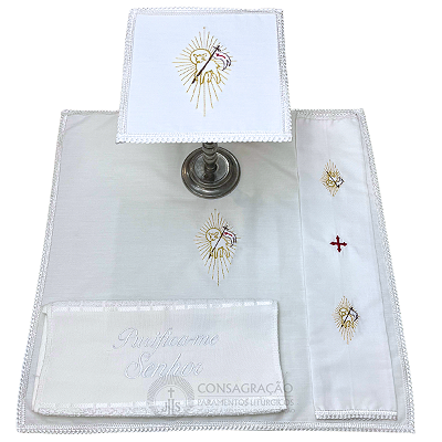 Conjunto de Alfaias Litúrgicas para Altar Bordado CG 1043