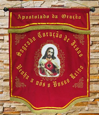 Estandarte do Apostolado da Oração 0,95 x 1,20mt