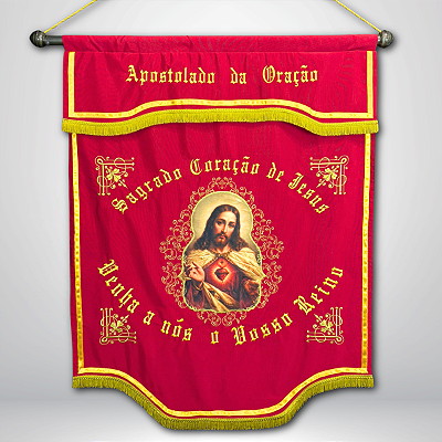 Estandarte do Apostolado da Oração Bordado