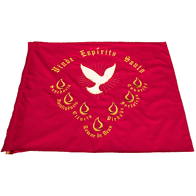 Bandeira do Divino Espírito Santo Bordada 1,00 x 1,30