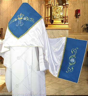Véu Umeral Bordado Mariano CG 324