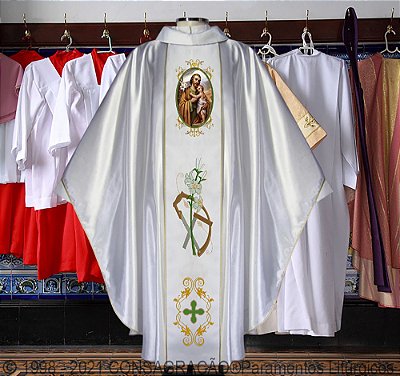 Casula São José Operário com Galão Bordado