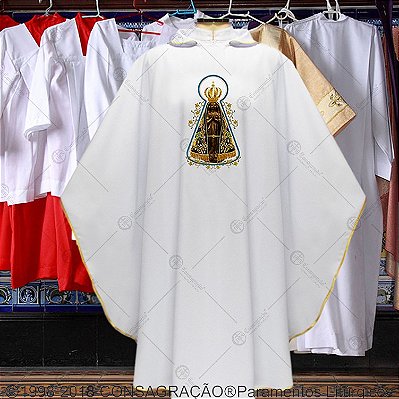 Casula Nossa Senhora Aparecida Bordado no Peito