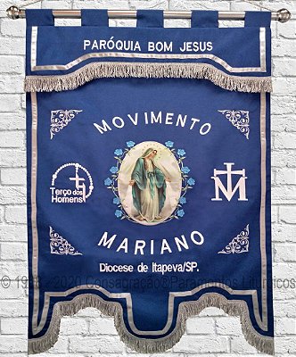 Estandarte do Movimento Mariano 0,95 x 1,20 mt PERSONALIZADO