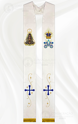 Estola Sacerdotal Nossa Senhora Aparecida com Franja