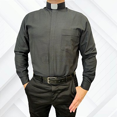 Camisa Clerical Manga Longa