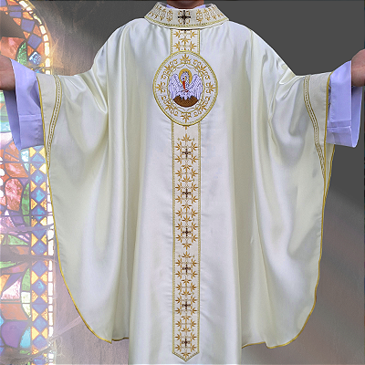 Casula Solene Pelicano com Brasão Bordado CG 983