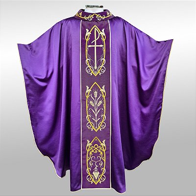 Casula com Galão e Gola Bordada - CG 813N