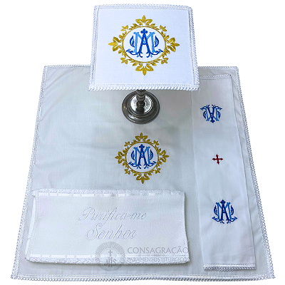 Conjunto de Alfaias Litúrgicas para Altar Bordado CG 1050