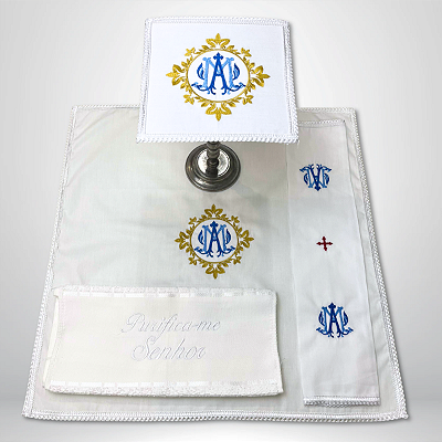 Conjunto de Alfaias Litúrgicas para Altar Bordado CG 1050
