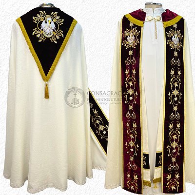 Conjunto de Benção - CG Pelicano - Capa de Asperge + Véu Umeral + Estola