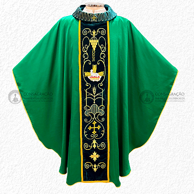 Casula Solene com Galão em Veludo e Gola Bordada - CG 990