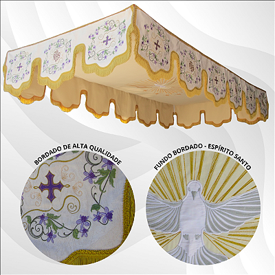 Pálio de Procissão Para 4 ou 6 Hastes CG 01 - Pallium Bege