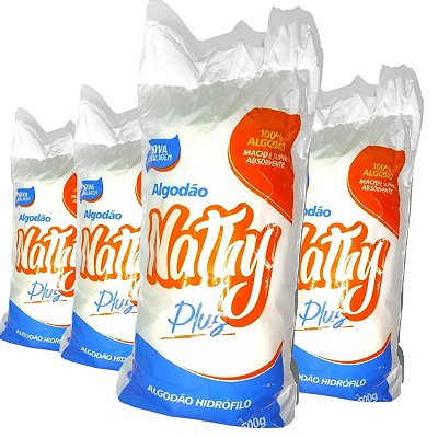 Kit 4x Algodão Hidrófilo Rolo Nathy 500g