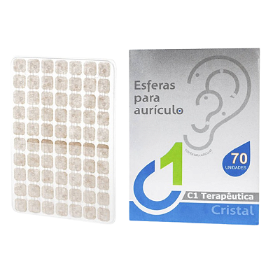 Ponto Auricular Micropore Quadrado Cristal Envelope 70 Unidades