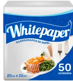 KIT 10X GUARDANAPO 20X22 WHITE PAPER C/ 50 UNID