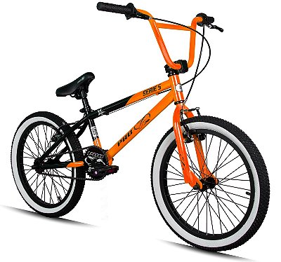 Bicicleta Bmx Aro 20 Retro ProX Serie 5 Pneu Balão Laranja e Preto