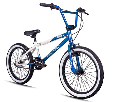 Bicicleta Bmx Aro 20 Retro ProX Serie 5 Pneu Balão Azul Branco