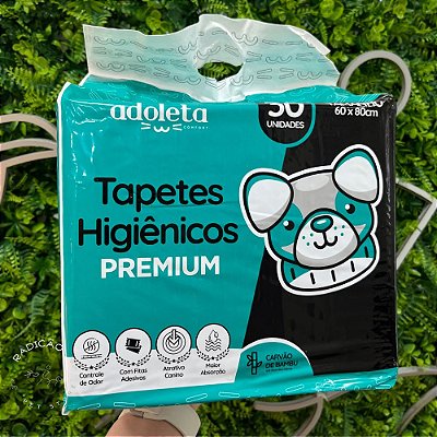 Tapete Higiênico Carvão de Bambu 30un - Adoleta