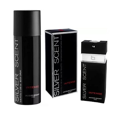 Kit Perfume Silver Scent Intense 100 ml + Desodorante Body Spray Silver Scent Intense 200 ml