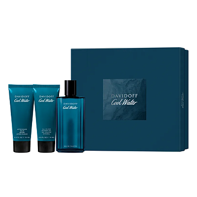 Conjunto Davidoff Cool Water 125mL + Shower Gel 75mL + Sabonete 75mL