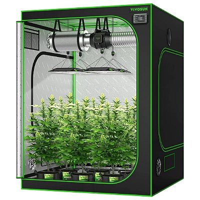 ESTUFA AGRICOLA PORTATIL PARA CULTIVO INDOOR PRE-FABRICADAS EM METAL/ LONA REFLETIVA 600D VIVOSUN 150X150X200cm