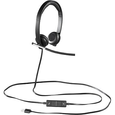 Headset Logitech Vc Logi-Vc Estereo H650E Usb Preto 981-000518