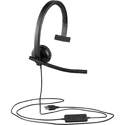 Headset Logitech Vc Logi-Vc Mono H570E Usb Preto 981-000570