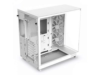 Gabinete Gamer Nzxt H6 Flow Branco Lateral De Vidro Temperado Atx/micro-atx/mini-itx Branco Com 3 Fa