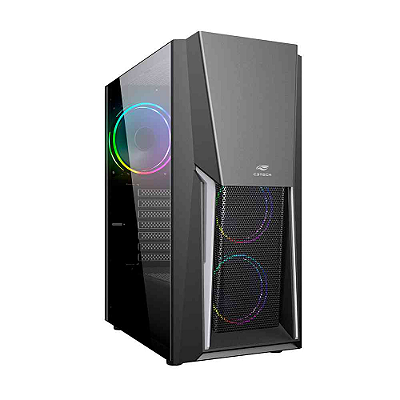 Gabinete Gamer C3Tech Mt-G670Sbk Preto Com Fans S/ Fonte