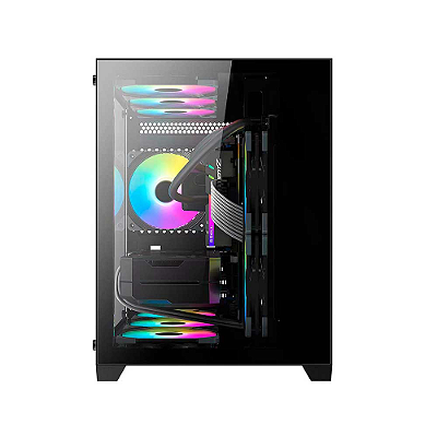 Gabinete Gamer Liketec Kirra Black Rgb Com Fan Micro Atx Preto 2033
