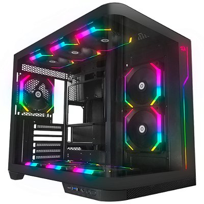 Gabinete Gamer Redragon Wideload Extreme Mid Tower Aquário Vidro Panorâmico